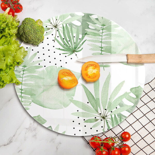 Kuchynská doska veľká zo skla Akvarelové listy