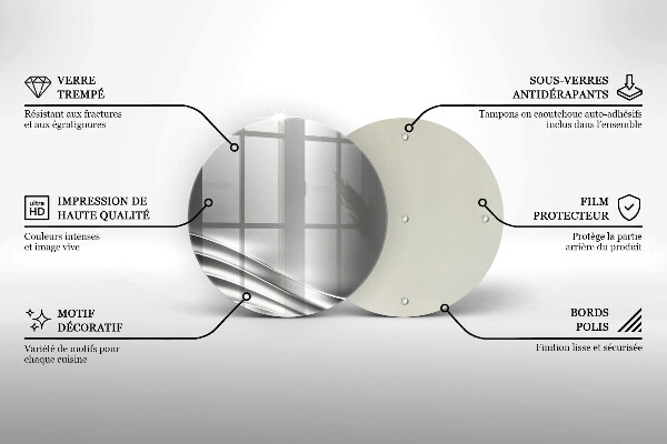 Kuchynská doska veľká zo skla Kovová konštrukcia