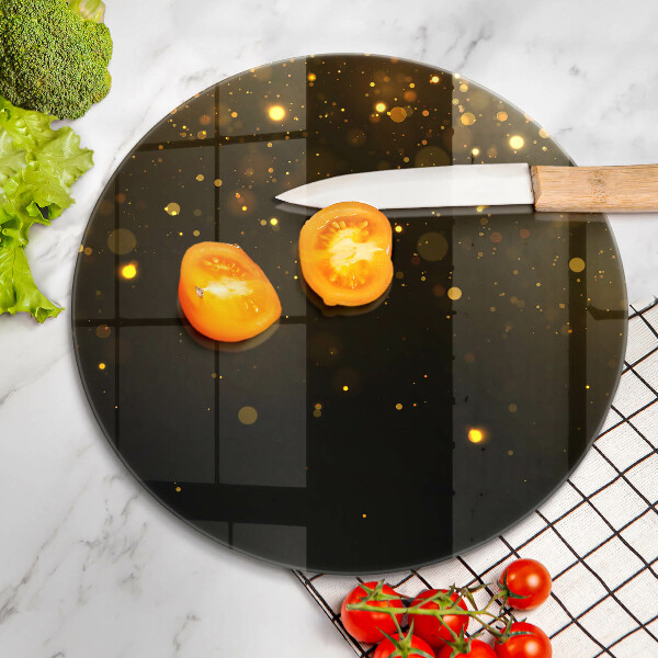 Kuchynská doska veľká zo skla Zlaté trblietky