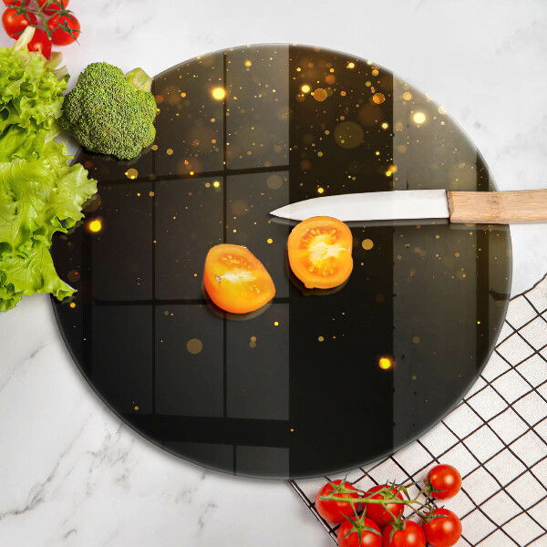 Kuchynská doska veľká zo skla Zlaté trblietky