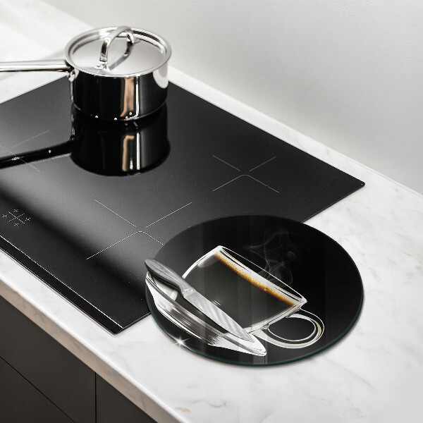 Kuchynská doska veľká zo skla Pohár horúcej kávy