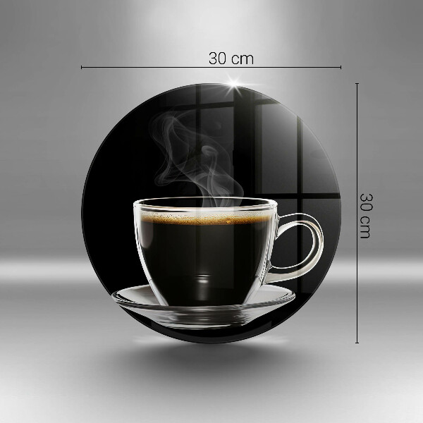 Kuchynská doska veľká zo skla Pohár horúcej kávy