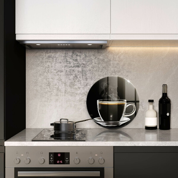 Kuchynská doska veľká zo skla Pohár horúcej kávy