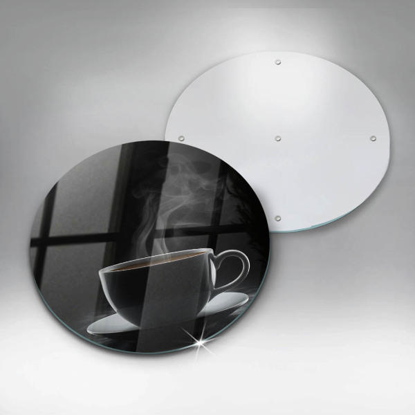 Kuchynská doska veľká zo skla Horúca šálka kávy