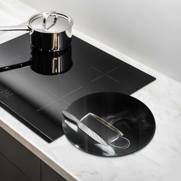 Kuchynská doska veľká zo skla Horúca šálka kávy