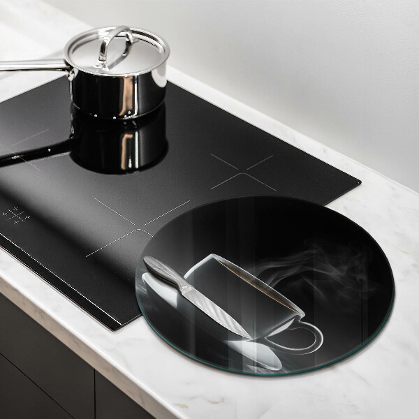 Kuchynská doska veľká zo skla Horúca šálka kávy