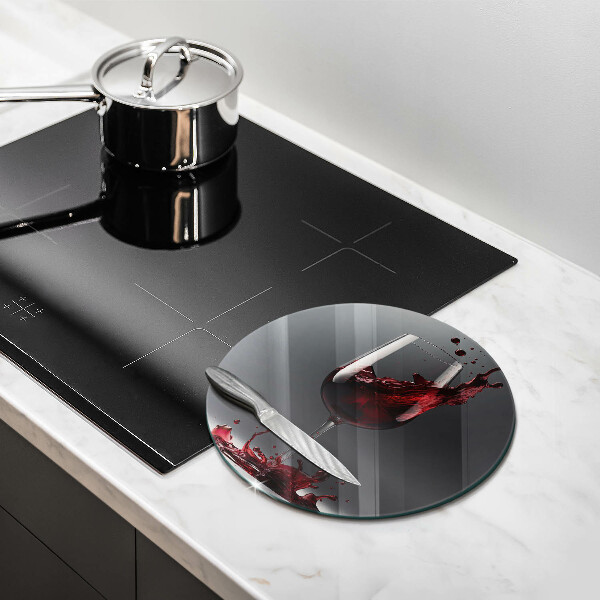 Kuchynská doska veľká zo skla Červené víno v pohári