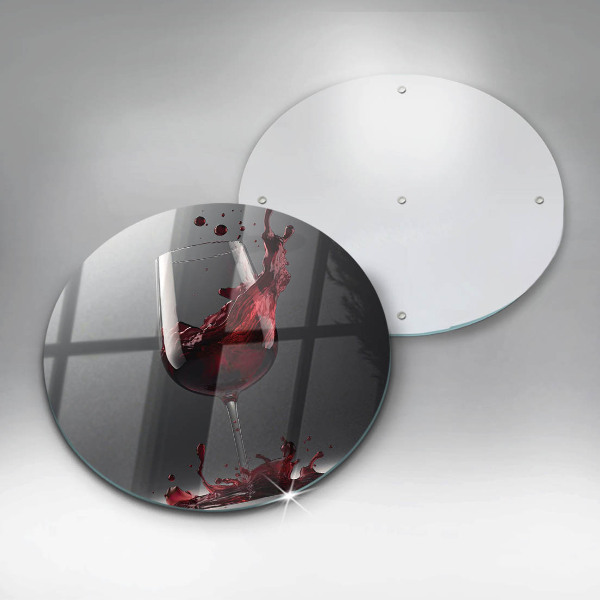 Kuchynská doska veľká zo skla Červené víno v pohári