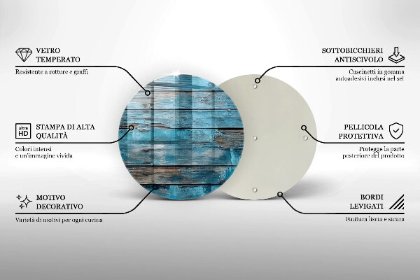 Kuchynská doska veľká zo skla Modré staré dosky