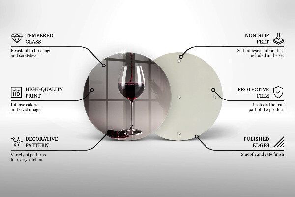 Kuchynská doska veľká zo skla Sklo a hrozno