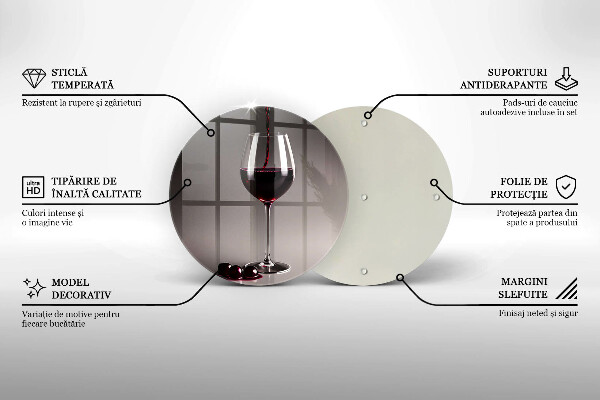 Kuchynská doska veľká zo skla Sklo a hrozno