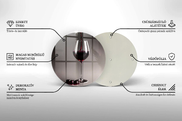 Kuchynská doska veľká zo skla Sklo a hrozno