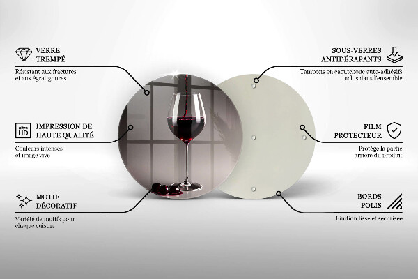 Kuchynská doska veľká zo skla Sklo a hrozno