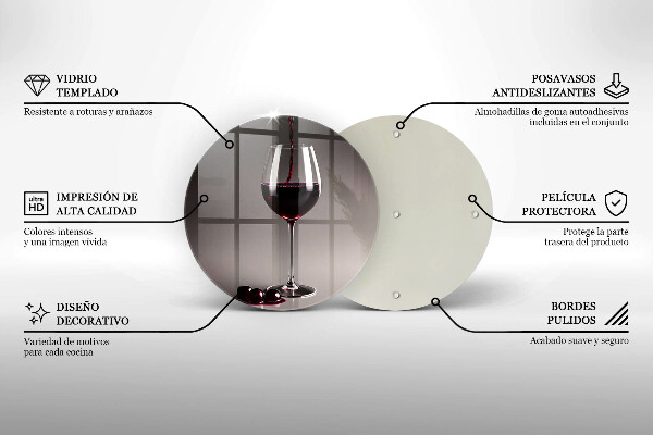 Kuchynská doska veľká zo skla Sklo a hrozno