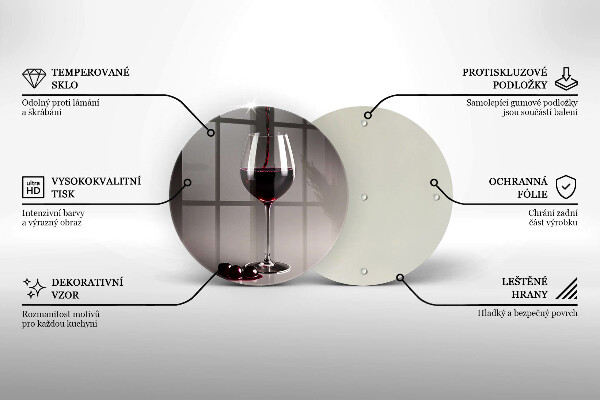 Kuchynská doska veľká zo skla Sklo a hrozno