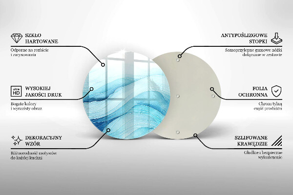 Kuchynská doska veľká zo skla Abstraktné vlny