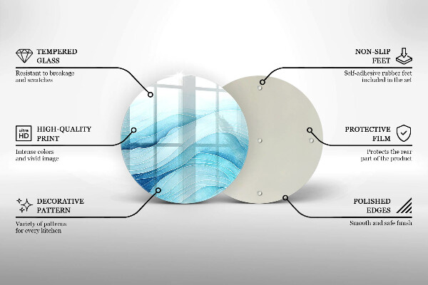 Kuchynská doska veľká zo skla Abstraktné vlny
