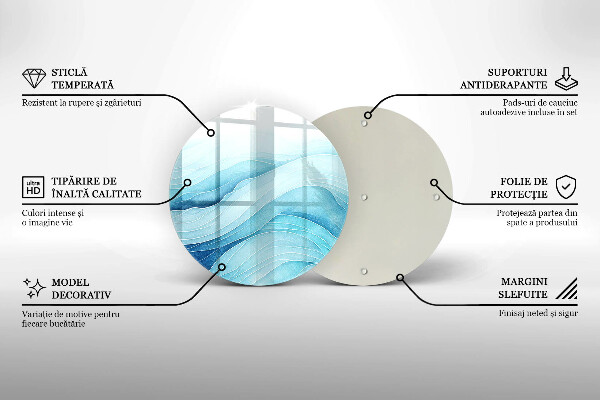 Kuchynská doska veľká zo skla Abstraktné vlny