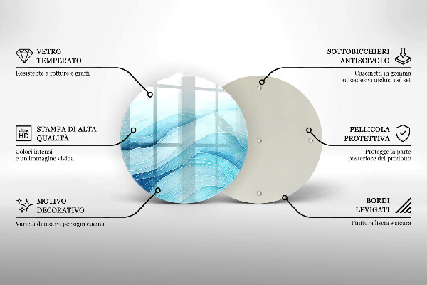 Kuchynská doska veľká zo skla Abstraktné vlny