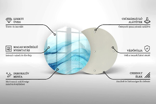 Kuchynská doska veľká zo skla Abstraktné vlny