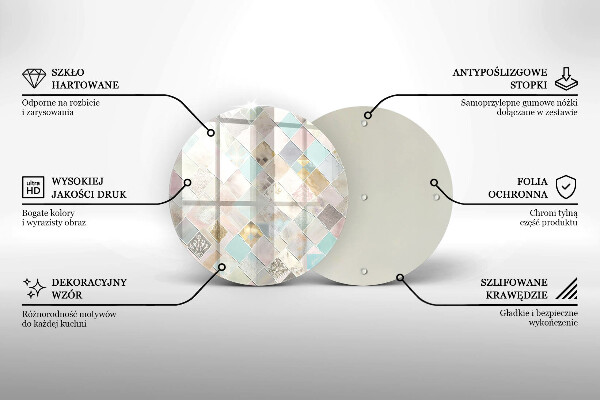 Kuchynská doska veľká zo skla Pastelové zloženie