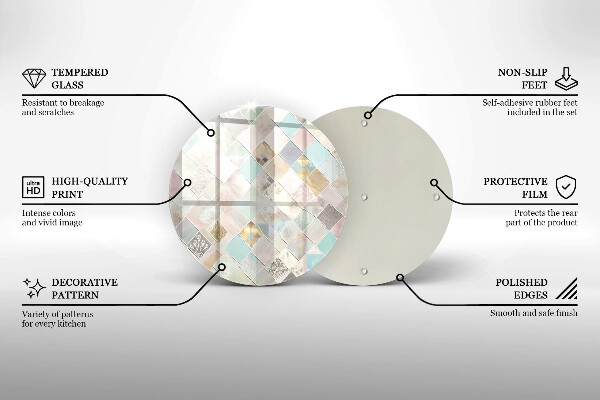 Kuchynská doska veľká zo skla Pastelové zloženie