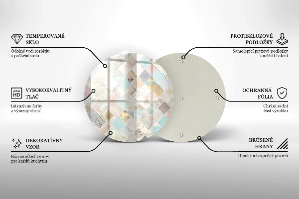 Kuchynská doska veľká zo skla Pastelové zloženie