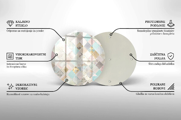 Kuchynská doska veľká zo skla Pastelové zloženie