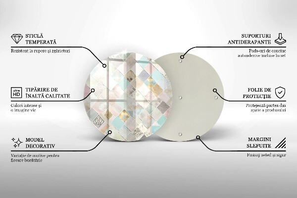 Kuchynská doska veľká zo skla Pastelové zloženie