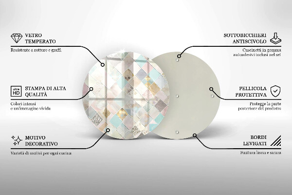 Kuchynská doska veľká zo skla Pastelové zloženie
