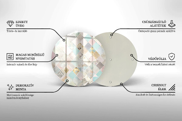 Kuchynská doska veľká zo skla Pastelové zloženie