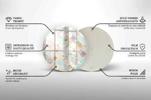 Kuchynská doska veľká zo skla Pastelové zloženie