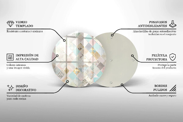 Kuchynská doska veľká zo skla Pastelové zloženie