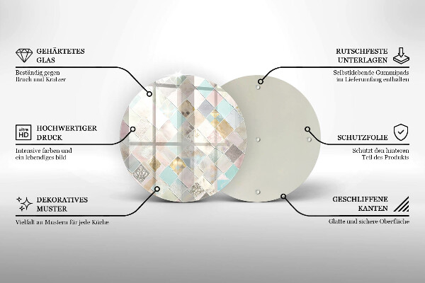 Kuchynská doska veľká zo skla Pastelové zloženie
