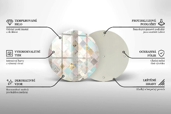 Kuchynská doska veľká zo skla Pastelové zloženie