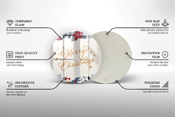 Kuchynská doska zo skla Merry Christmas