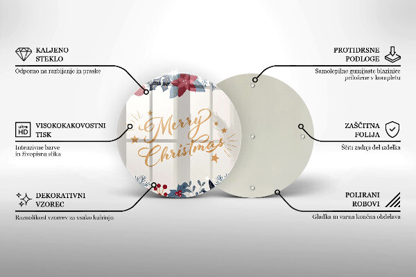 Kuchynská doska zo skla Merry Christmas