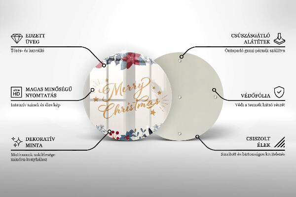 Kuchynská doska zo skla Merry Christmas