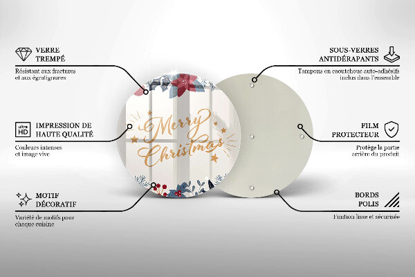 Kuchynská doska zo skla Merry Christmas