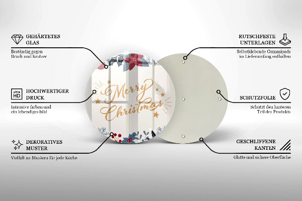 Kuchynská doska zo skla Merry Christmas