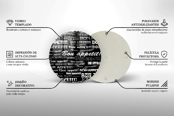 Kuchynská doska zo skla Kuchynské titulky Bon Appetit