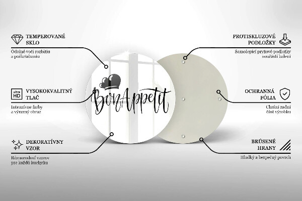Kuchynská doska zo skla Nápis Bon Appetit