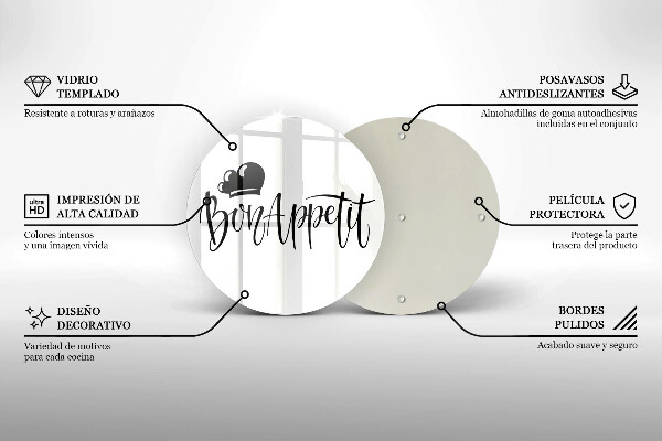 Kuchynská doska zo skla Nápis Bon Appetit