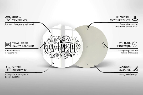 Kuchynská doska zo skla Nápis Bon Appetit