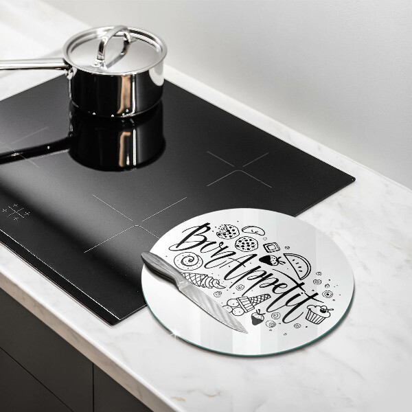 Kuchynská doska zo skla Nápis Bon Appetit