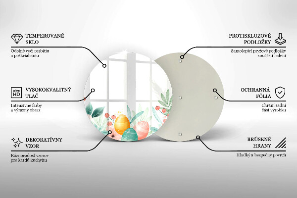 Kuchynská doska zo skla veľkonočné vajíčka