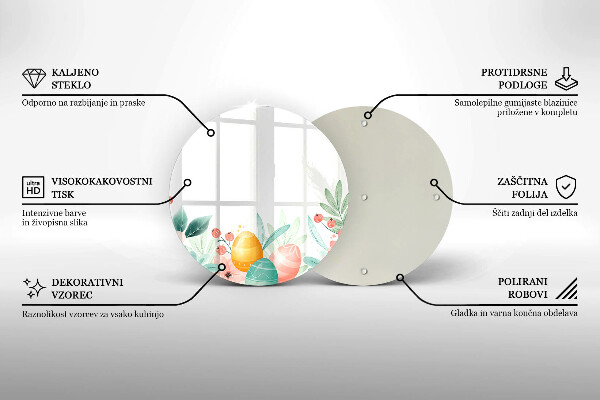 Kuchynská doska zo skla veľkonočné vajíčka