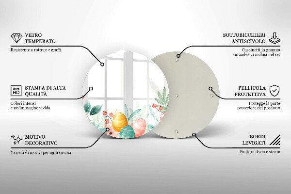 Kuchynská doska zo skla veľkonočné vajíčka