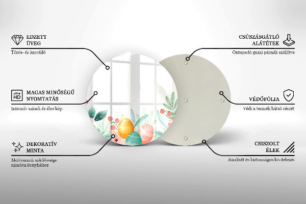 Kuchynská doska zo skla veľkonočné vajíčka