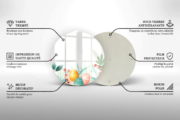 Kuchynská doska zo skla veľkonočné vajíčka